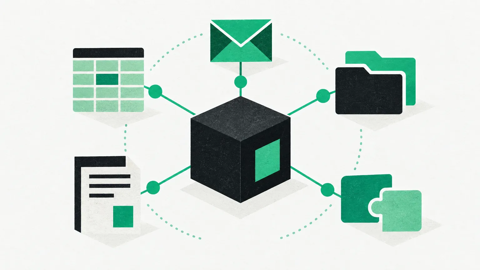 Illustration éditoriale : Agent IA pour PME