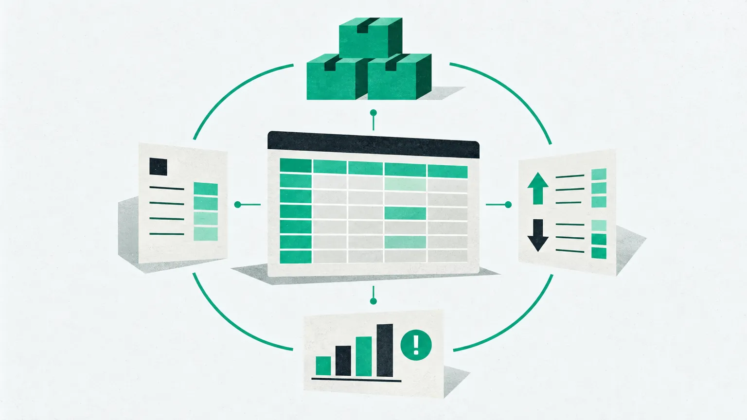 Illustration éditoriale : Suivi de stock Excel